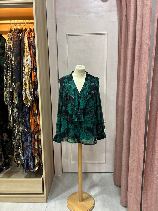 Blusa volantes verde NIZA