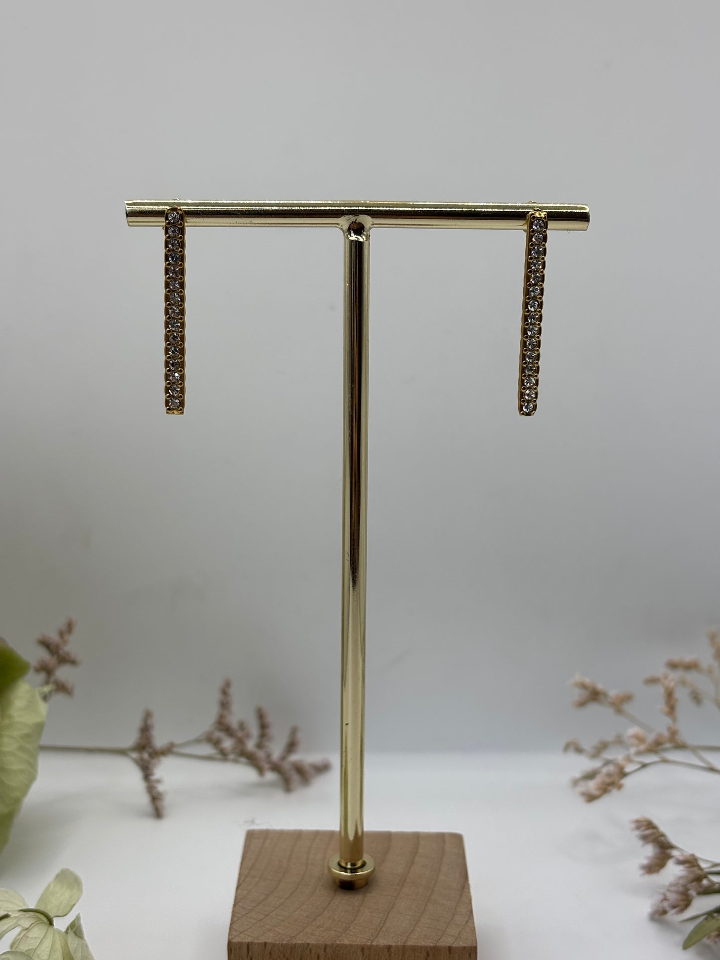 Pendiente palo corto strass