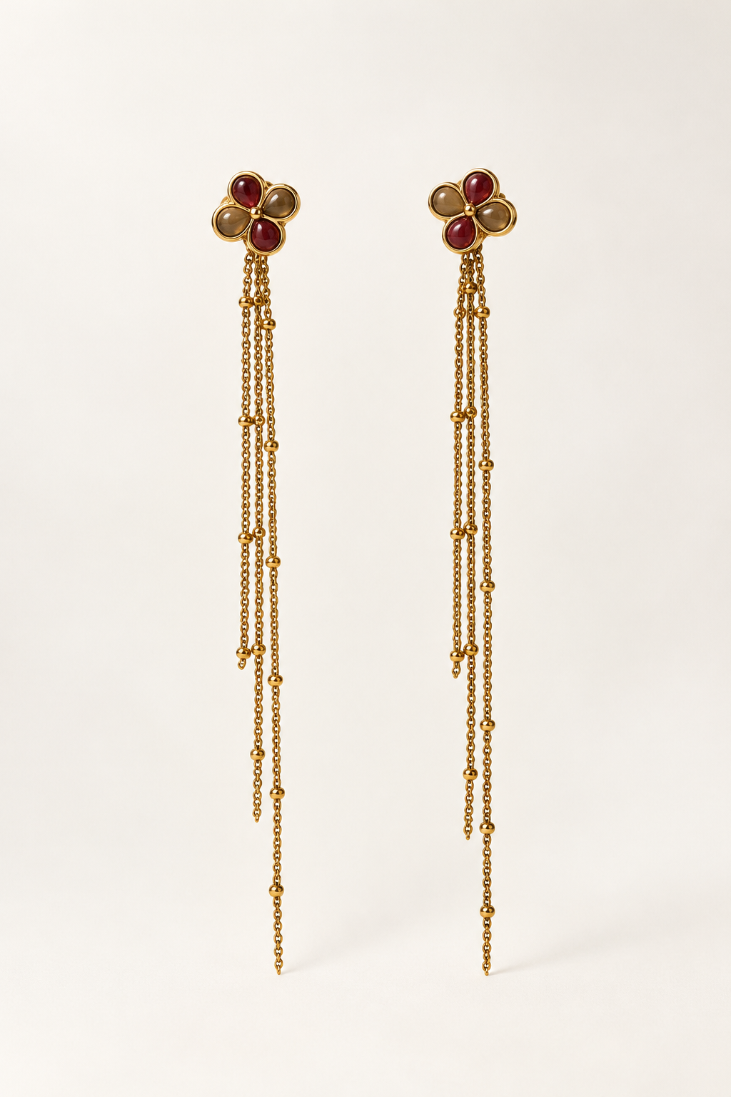 Pendientes flores bicolor ❤️