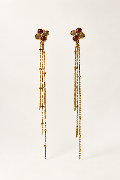 Pendientes flores bicolor ❤️