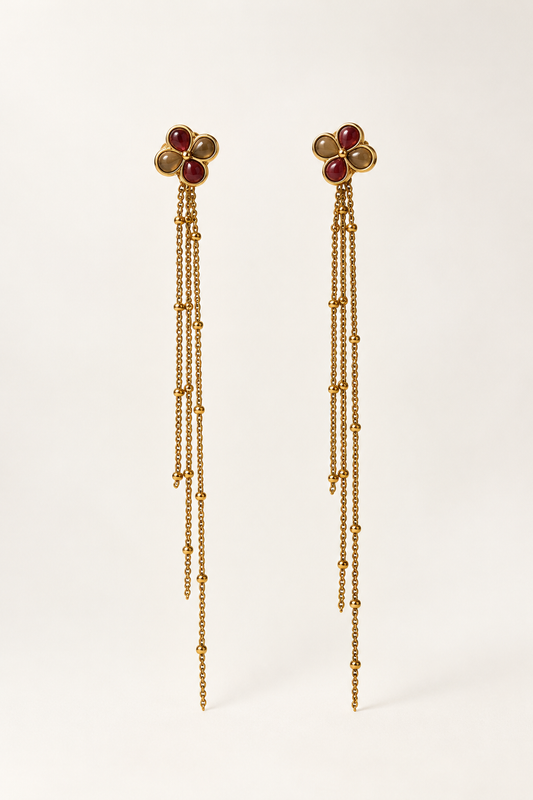 Pendientes flores bicolor ❤️