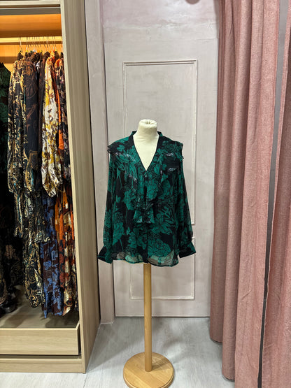 Blusa volantes verde NIZA
