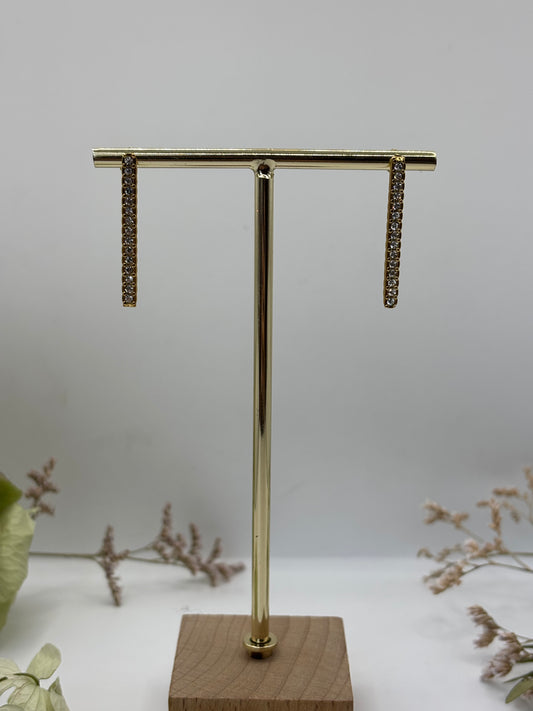 Pendiente palo corto strass