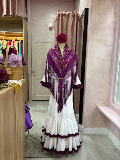 Mantoncillo buganvilla bordado en algodón