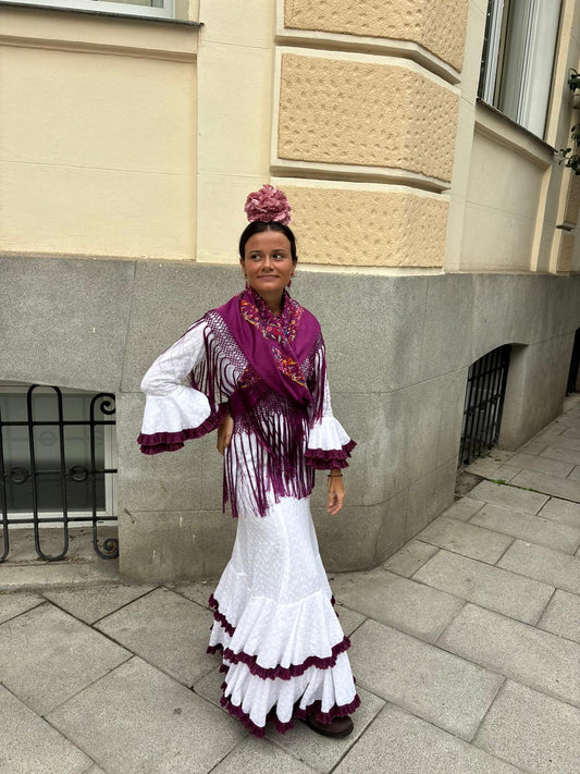 Mantoncillo buganvilla bordado en algodón