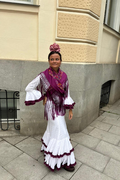 Mantoncillo buganvilla bordado en algodón